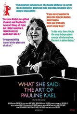 What She Said: The Art of Pauline Kael Large Poster