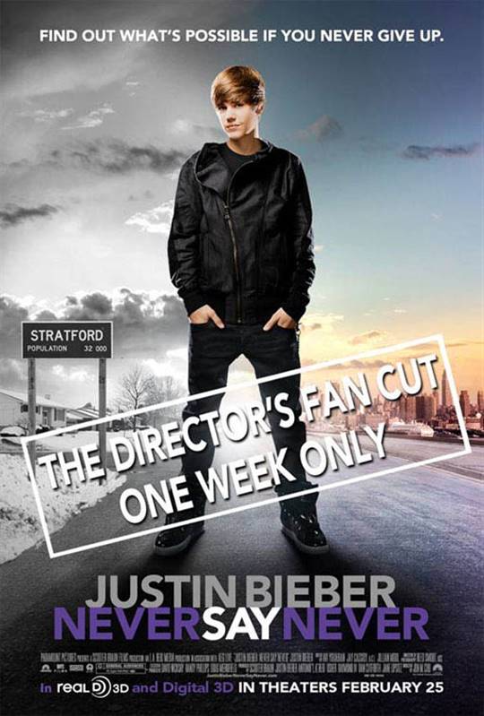 Justin Bieber: Never Say Never - The Director's Fan Cut Large Poster