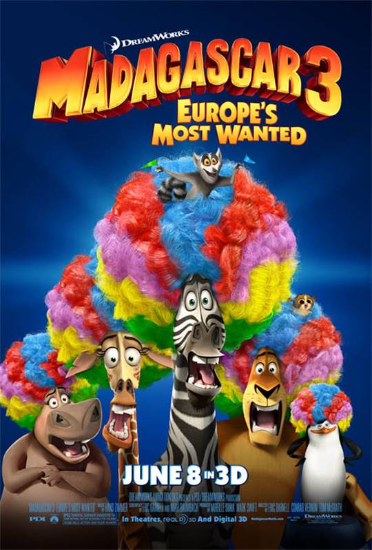 Madagascar 3: Europe's Most Wanted 3D Poster